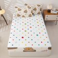 thumbnail image 4 of Homewish Funny Animal Zipper Twin Comforter Sets with Fitted Sheet and 2 Pillowcases For Kids,Cartoon Capybara Zipper Bedding Set,Colorful Polka Dots Reversible,4-Piece, 4 of 7