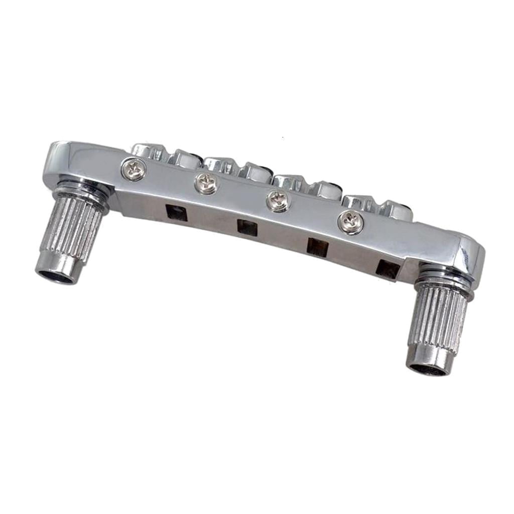 CEORPER Guitar Tune O-Matic Roller Saddles Bridge with Wrench Set Replacement Parts LP Style 4 String Electric Guitar Bridge