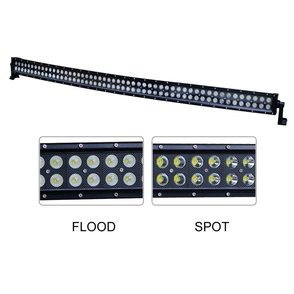 54"INCH 312W Curved LED Light Bar Spot Flood Wire Offroad For Honda Toyota