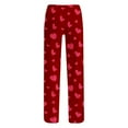 thumbnail image 5 of hotojiny Mens Pajama Pants Breathable Wide Leg Pj Bottoms Lightweight Elastic Waist Heart Valentine's Day Sleepwear S-3XL, 5 of 5