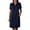 Navy, variant on Eawtki Women's Collared Short Sleeve Midi Dress Half Button With Pockets Loose Fit Casual Summer Linen Blend Shirt Dress
