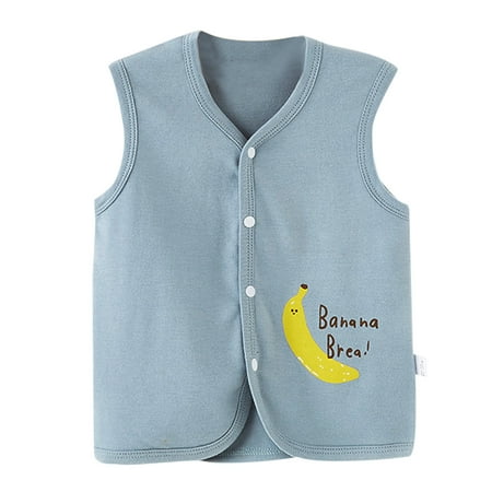 

Toddler Baby Boys Girls Winter Sleeveless Cartoon Coat Outwear Warm Coat Vest Jacket Fruit Cat Banana Dinosaur Streetwear Coats For 18-24 Months