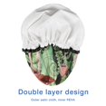 thumbnail image 4 of Shower Caps,Red Mushroom Leaf Black Pattern Waterproof Shower Cap for Women 4 Pieces,Double Reusable Hair Cover for Shower PEVA Elastic Stretch Hem, 4 of 7
