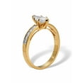 thumbnail image 2 of PalmBeach Jewelry 1.4 TCW Marquise With Baguettes Cubic Zirconia 14k Yellow Gold-Plated Sterling Silver Engagement Ring, 2 of 5