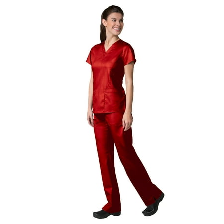 

Maevn Eon Women s V-Neck Pocket Top & Full Elastic Zipper Pocket Cargo Pant Scrub Set
