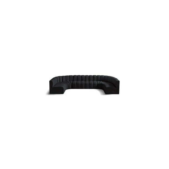 Meridian Furniture Arc Black Velvet Modular Sectional
