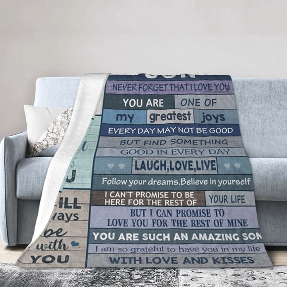 LHSHID To My Son Throw Blanket Soft Fuzzy Fleece Blanket For Couch Bed Living Room Decoration 60x80in