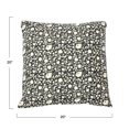 thumbnail image 2 of Creative Co-Op Vintage Inspired Floral Block Pattern Square Cotton Decorative Throw Pillow, Black & White, 2 of 7