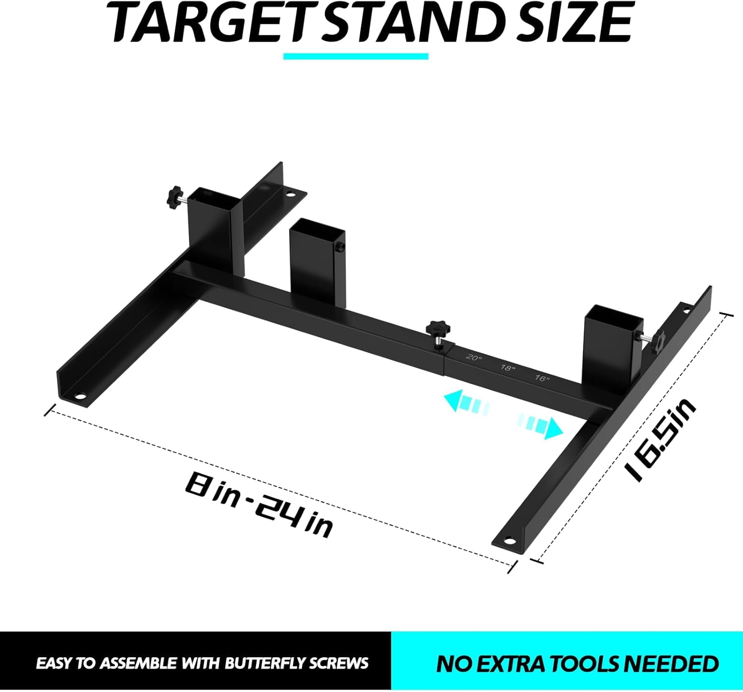 Urban Deco Adjustable Target Stand Base for Paper Shooting Cardboard Silhouette H Shape Stand Base for Shooting Range Wooden Target Station Setup - USPSA/IPSC - IDPA Practice