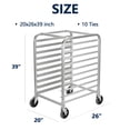 thumbnail image 2 of BeesClover Aluminum Bakery Rack, Commercial Kitchen Bun Pan Sheet Pan Rack, Mobile Bakers Trolley with Storage Cooling Racks and Lockable Casters for Kitchen & Bakery, 2 of 5