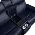 thumbnail image 3 of Bowery Hill Ocean Blue Faux Leather Dual Power Reclining Console Loveseat, 3 of 10