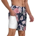 thumbnail image 3 of Balery Rose Flowers Mens Swim Trunks Swim Shorts for Men Quick Dry Inseam Beach Shorts with Compression Liner Pocket-3X-Large, 3 of 9