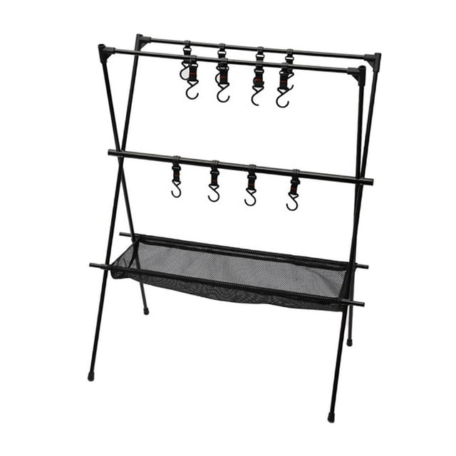 Estante colgante para utensilios de cocina de camping con ganchos, profesional, multifuncional, para acampar L