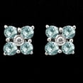 thumbnail image 2 of Aquamarine & Cubic Zircon Stud 925 Sterling Silver Earrings Jewelry DGE1069_G E-1058, 2 of 6