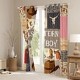 thumbnail image 3 of Homewish Retro Western Cowboy Black Out Curtains,Vintage Bull Skull Curtains Pack of 2 (42x63 Each),Rustic Farmhouse Cabin Bedroom Curtains For Boys Teens,Microfiber Bedroom Decor, 3 of 6
