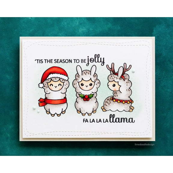 Cute Christmas Card with Llamas – 'Tis the Season to Be Jolly – Festive Design – Blank Inside for Personal Messages – Perfect Holiday Greeting Card