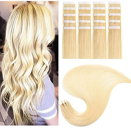 Thefashionway Brazilian Human Hair Extensions Tape In Silky