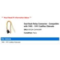 thumbnail image 2 of Seat Back Relay Connector - Compatible with 1985 - 1991 Cadillac Eldorado 1986 1987 1988 1989 1990, 2 of 2