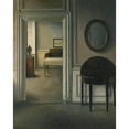 thumbnail image 2 of Vilhelm Hammershøi 12x14 Black Ornate Wood Framed Double Matted Museum Art Print Titled: Interior with a Mirror, 2 of 5