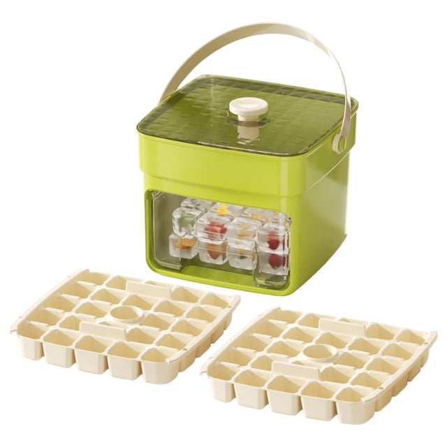 MKHSQHDG Today's Deals Compact Double Layer Tray with Lid and Type Ice Maker for Freezer Pull Out Ice Drawer with Portable Handle Space Saving Small Ice with Ice