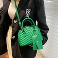 thumbnail image 2 of JeashCHAT Women's Purses and Handbags, Small Crossbody Bag with Wallet, Top Handle Satchel Shoulder Bag, Ladies Fashion Leather Double Zipper Messenger Tote Bag, Green, 2 of 5