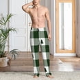 thumbnail image 2 of Naloa Green White Lumberjack Plaid Pajama Pants Men, PJ Bottoms, Sleep & Lounge Pants-Medium, 2 of 6
