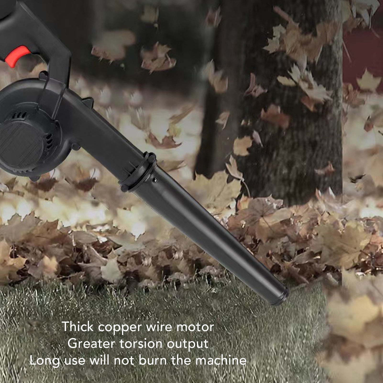 BOKYAN 21V Cordless Leaf Blower & Vacuum, Dual Use Handheld Electric Sweeper with 1300mAh Battery, 116 CFM High Power Dust Cleaner for Lawn Care, Vehicles, and Appliances (12.2 inches / 31 cm)