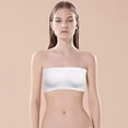 thumbnail image 1 of Paquete de 3 sujetadores sin tirantes para mujer, sujetador bandeau para mujer, sujetador corto sin costuras acolchado, suave y cómodo, sin aros, 1 of 4