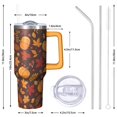 thumbnail image 3 of 40oz Leakproof Tumbler w/ Straw - Stainless Steel Vacuum Insulated, Fall Maple Leaves Handle Cup Gift for Adults, 3 of 5