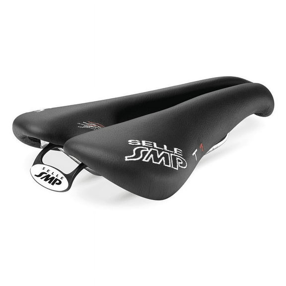 Selle SMP T1 Triathlon Racing Saddle Steel Rails 257 x 164mm Black Leather