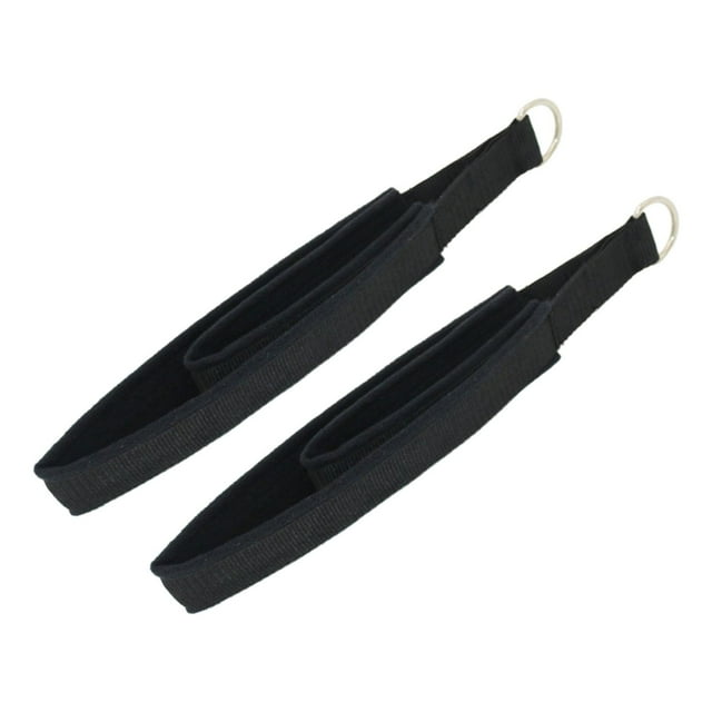 2 Pieces Pilates Straps for Reformer Comfort Grip Pilates Straps Double Buckle D Black