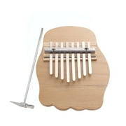 OUTAD 8-key Portable Thumb Piano Mbira Mahogany Wood with Carry Bag Stickers Tuning Hammer Cleaning Cloth Finger Stall Musical Gift for Students Beginners