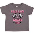 thumbnail image 3 of Inktastic Girls Love Racing Rally Flags Girls Toddler T-Shirt, 3 of 5