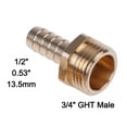 thumbnail image 3 of 2Pcs Brass Hose Adapter: 3/8” Barb And 3/4” Ght Outer, Hose Fittings 1/2 Inch, 3 of 10