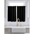 thumbnail image 2 of Tier Curtains 45 Inches Long, Pure Black Window Treatment Curtain Drapes, Simple Solid Color Small Curtain Drapes for Bathroom Laundry Room, 27.5"x45", 2 Panels, 2 of 7