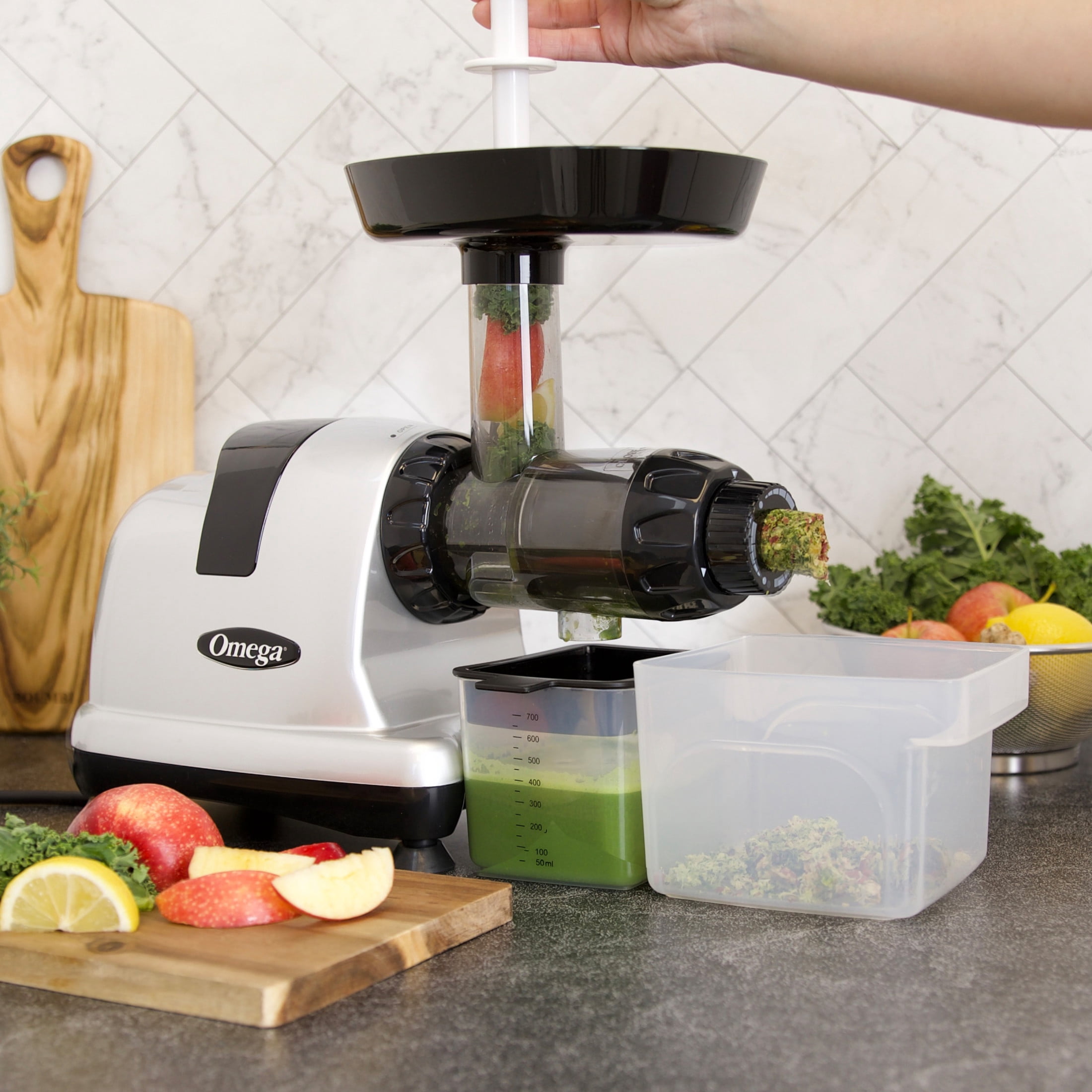 Omega All in One Nutrition System Cold Press Juicer, in Silver (J8006HDS)