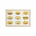 thumbnail image 1 of Emoticon Wall Art with Frame, Happy Smiling Angry Furious Sad Face Expressions with Glasses Moods Cartoon Like Print, Printed Fabric Poster for Bathroom Living Room, 35" x 23", Yellow, by Ambesonne, 1 of 2