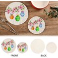 thumbnail image 3 of SKYSONIC Easter Colored Eggs Pot Holders Trivets, 2 Pcs Heat Resistant Trivets,Spring Flowers Branch Cotton Thread Weave Mats for Hot Pads Pans Pot Bowl Teapot for Kitchen Decor, 3 of 7