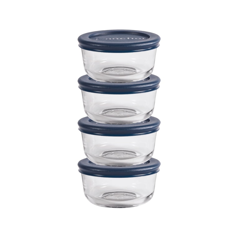 6 pack) Anchor Hocking Glass Food Storage Containers with Lids, 1