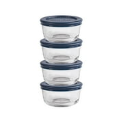 Anchor Hocking Glass Food Storage Containers with Lids, 1 Cup Round, Set of 4