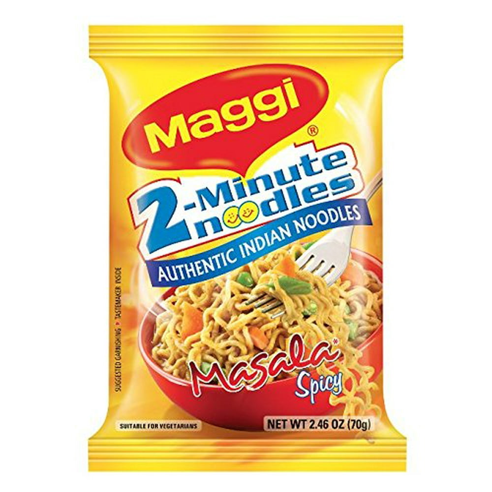 Maggi Masala 2-Minute Noodles India Snack - Largest Pack (Case of 12 ...