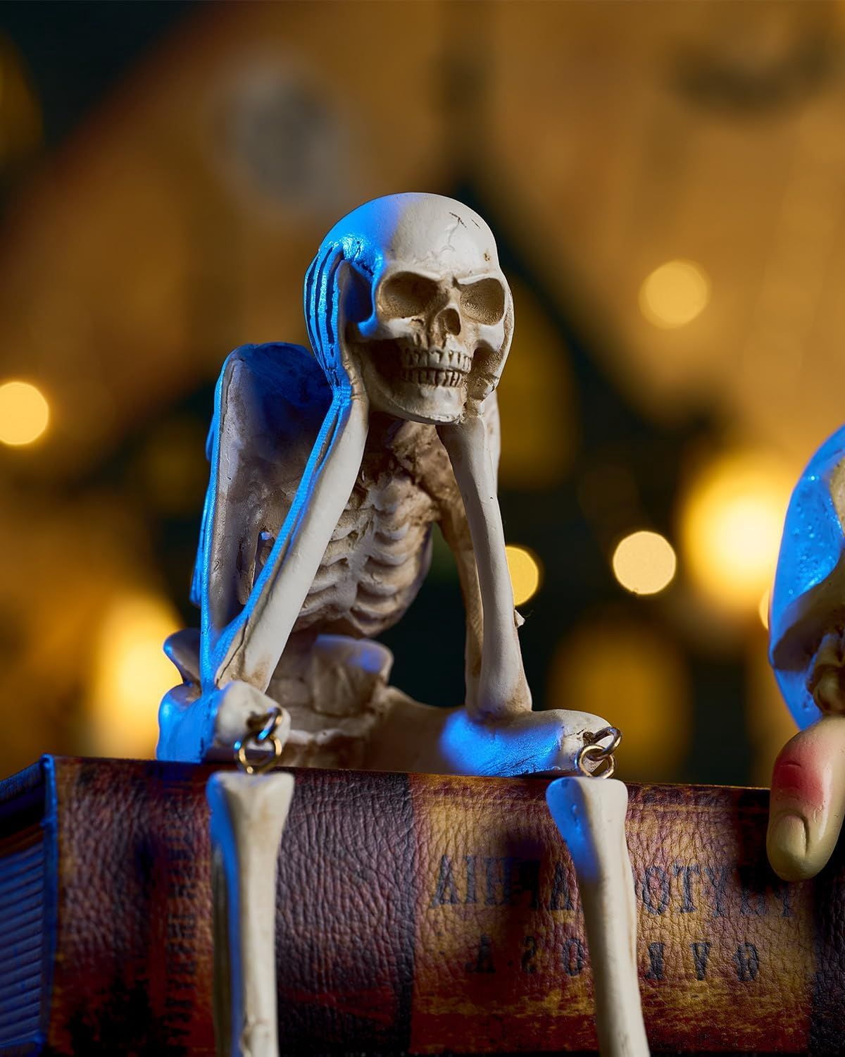 Halloween Decorations Indoor Skeleton Statues See Speak Hear No Evil Figurines for Mantel Table - Realistic Resin Skull Spooky Gothic Home Decor Set of 3