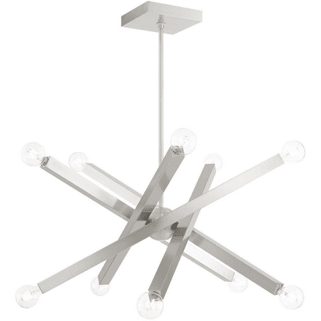 

Brushed Nickel Tone Finish Chandeliers Stainless Steel Medium 24 Long 5 Light Fixture