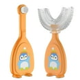 thumbnail image 1 of ziyahi 2 Pieces Silicone Handheld U Shaped Toothbrushes Portable Manual Toddler Full Mouth Teeth All-Rounded Mouthpiece Gadgets Orange, Large, 1 of 7