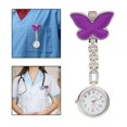 thumbnail image 3 of Reloj de enfermera de moda con batería y clip en forma de flor de cuarzo Púrpura, 3 of 9