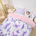 thumbnail image 3 of Erosebridal Rustic Plant Lavender Twin Bedding,Wild Animal Butterfly Duvet Cover Set For Men Women 2 Pieces,No Comforter,Reversible, 3 of 6