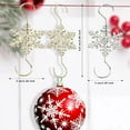 thumbnail image 4 of 10PCS Silver Snowflake S-shaped Hooks - Metal Christmas Tree Hangers with Crystal Beaded Swirls for Small Ornaments, 4 of 7
