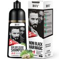 thumbnail image 1 of Champú para color de cabello BSY Noni - 6 fl oz - Paquete de bomba | Sin amoníaco | 3 en 1 - Champú Acondicionador para Tinte Capilar para Mujeres y Hombres | Color de cabello permanente negro natural, 1 of 5