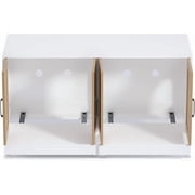 Large TV Stand Cabinet, Double Litter Box Enclosure with Sisal Doors, Multifunctional Side Table, Sliding Bottom Panel, White