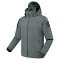 thumbnail image 2 of Sentmoon Coat for Men Solid Color Long Sleeve Hooded Neck Men Jacket Oversized Zipper Windbreaker Waterproof Men Clothes with Pockets Fall and Winter Delightful for Commuting and Bike Riding, 2 of 9
